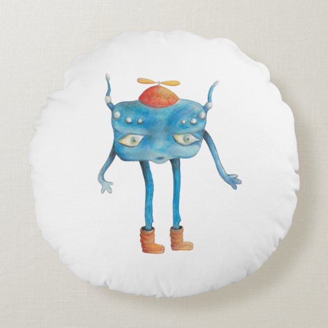 Almofada Redonda Pequena Alienígena Pi (Frente)