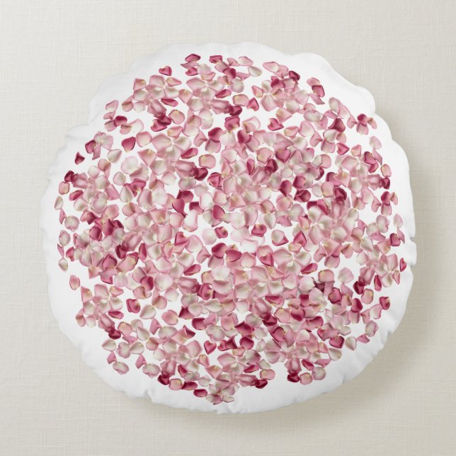 Almofada Redonda pequenas pétalas vermelhas (Frente)