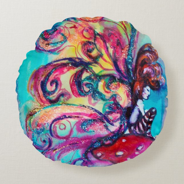 ALMOFADA REDONDA PEQUENO ELF DE COGUMELOS (Frente)