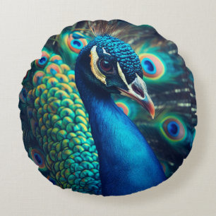 Almofada Redonda Perfil Peacock