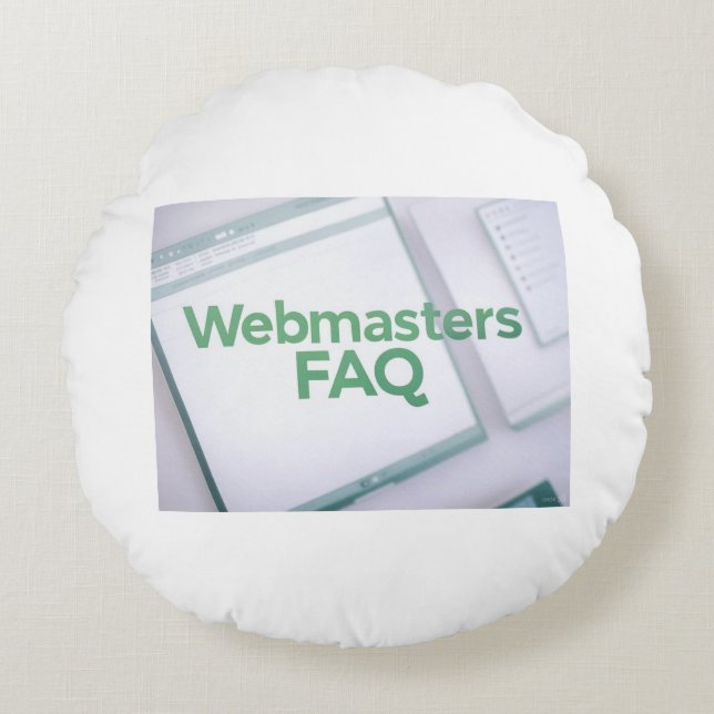 Almofada Redonda Perguntas frequentes sobre WebMasters (Frente)