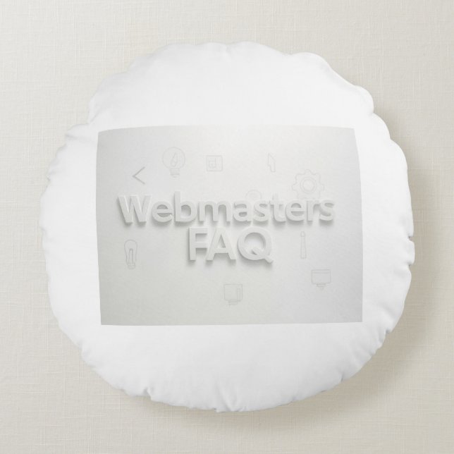 Almofada Redonda Perguntas frequentes sobre webmasters (Frente)