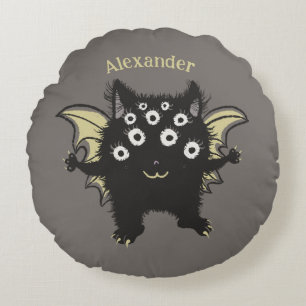 Almofada Redonda Personagem de Demônio Fofo - Nome de Crianças Mons