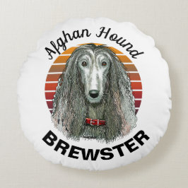 Almofada Redonda Personalizada Afghan Hound