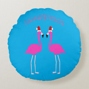 Almofada Redonda Personalizado Flamingos Flamingo Belles de Natal