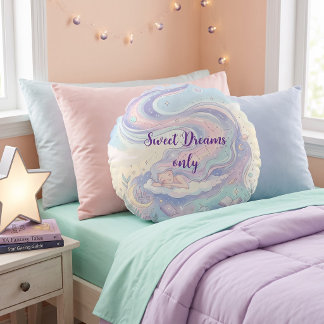 Almofada Redonda Personalizado Sonho Pastel Celestial