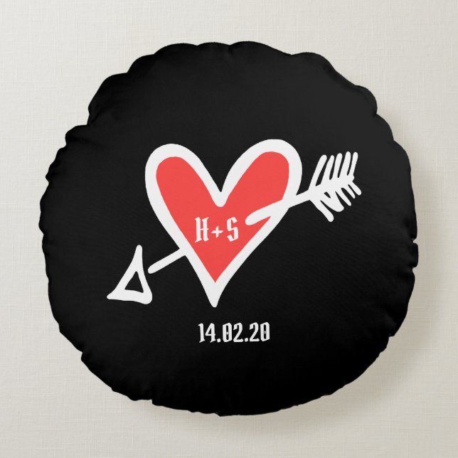 Almofada Redonda Personalizado Você Me Casado? Alça de Proposta (Frente)