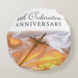 Almofada Redonda Personalizar, 10º Aniversário da Ordenação, Cross