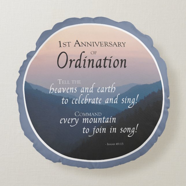 Almofada Redonda Personalizar 1rua Aniversário dos Parabéns de Orde (Frente)