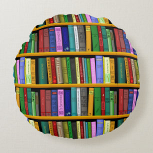 Almofada Redonda Personalizar Design de Biblioteca