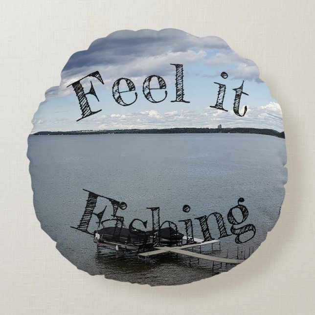 Almofada Redonda Personalizar seu travesseiro personalizado de pesc (Frente)