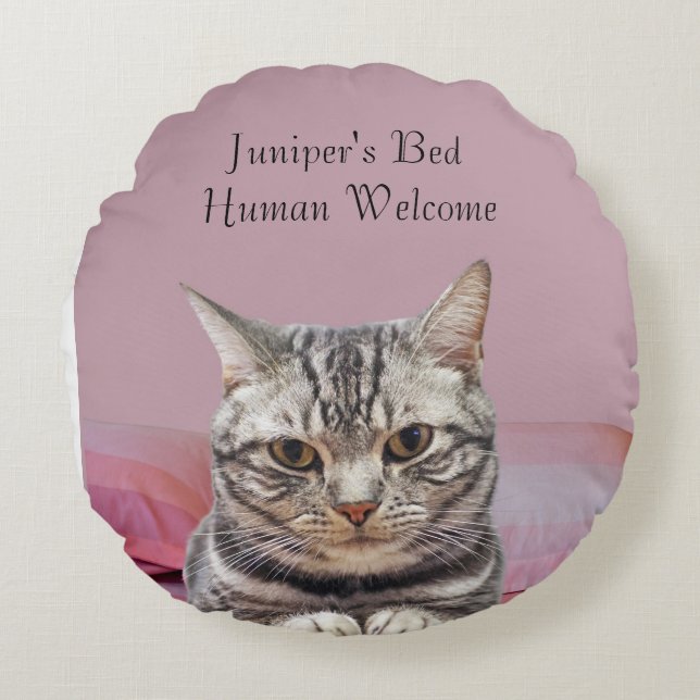 Almofada Redonda Personalizar Travesseiro de Gato Redondo (Frente)