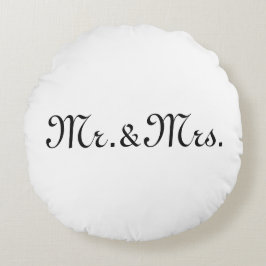 Almofada Redonda Personalize c/ iniciais monograma de casal preto b