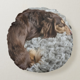 Almofada Redonda Personalize Dog Lover Pillow-Use Your Pet's Photo