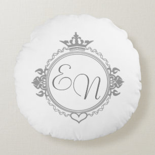 Almofada Redonda Personalize os nomes, iniciais e a frase Amor