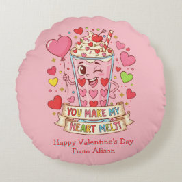 Almofada Redonda Personalized Cute Milkshake Valentine