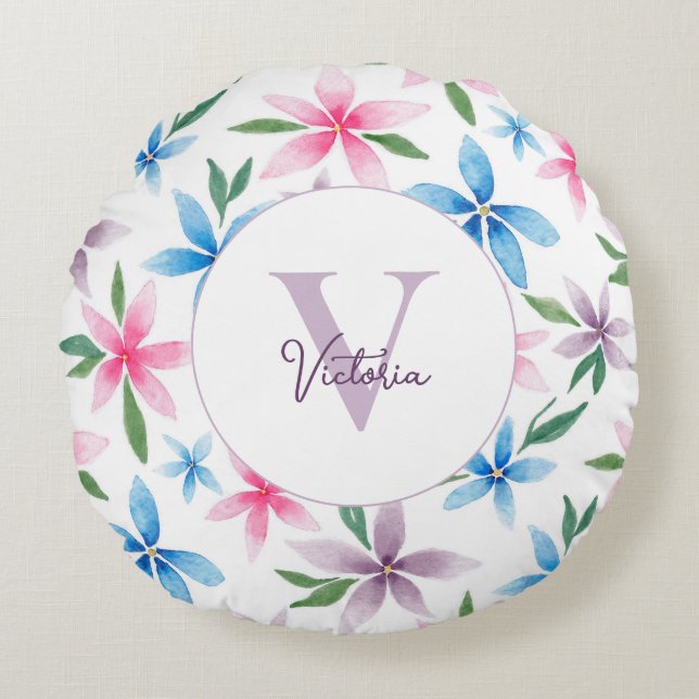 Almofada Redonda Personalized Floral (Frente)