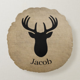 Almofada Redonda Personalized Name Deer