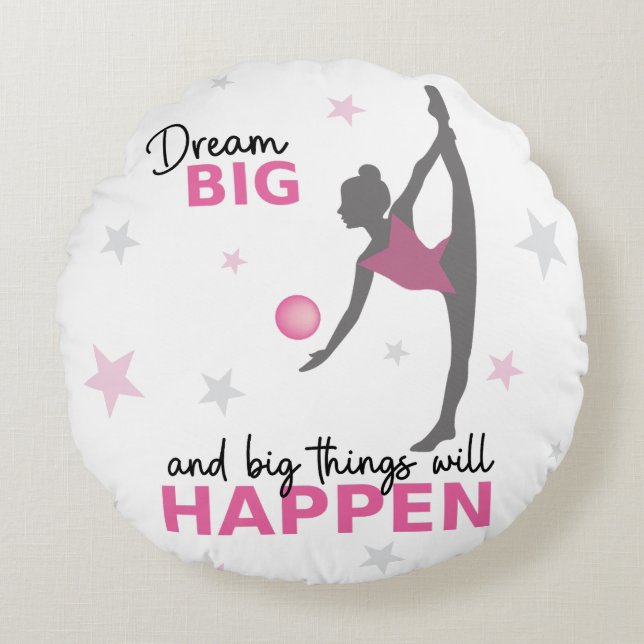 Almofada Redonda Personalized Rhythmic Gymnast Dream Big Round Pill (Frente)