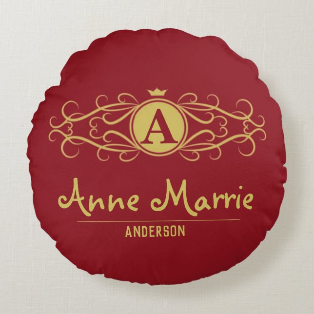 Almofada Redonda Personalized Rose Dial Women’s Elegant Custom Time (Frente)