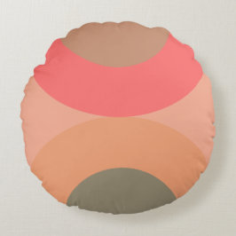 Almofada Redonda Pêssego Moderno do Século médio e Oliva