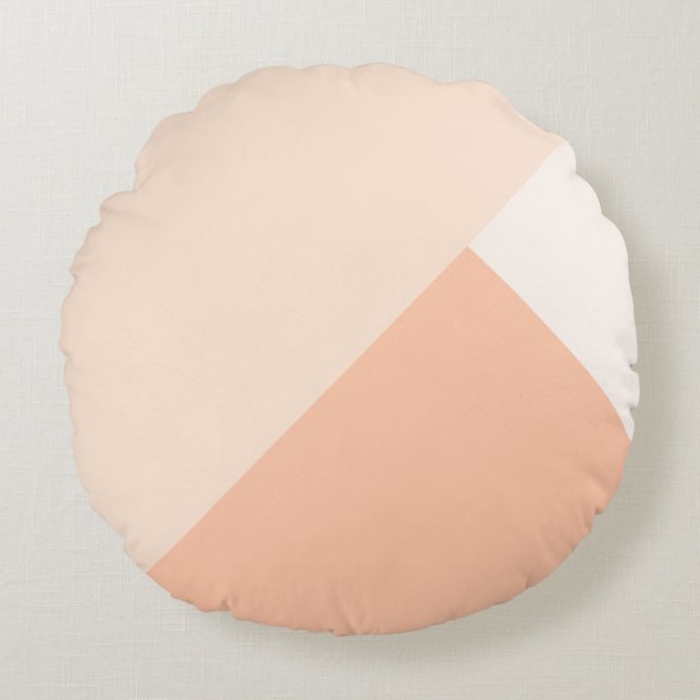 Almofada Redonda Pessegueiro profundo, branco-rosa e branco antigo (Frente)