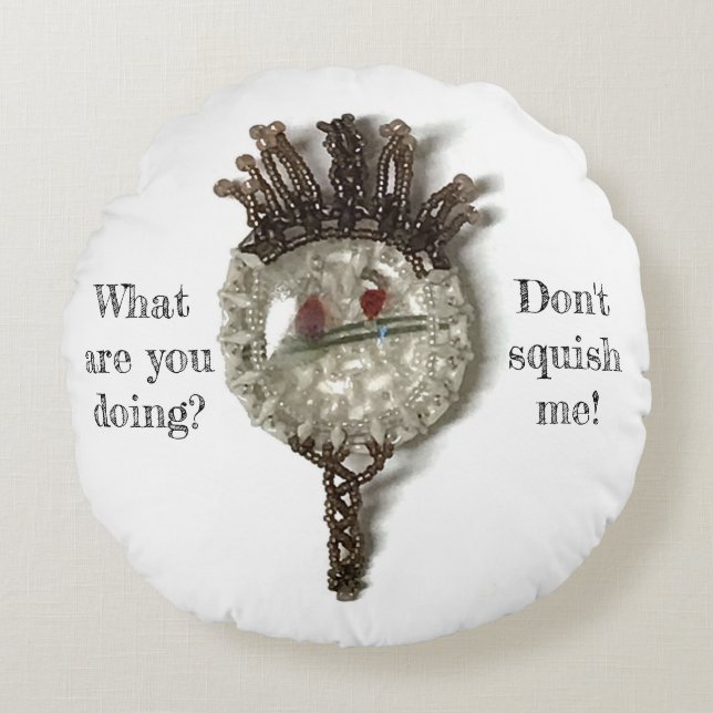 Almofada Redonda Pete, o Travesseiro Grumpy (Frente)