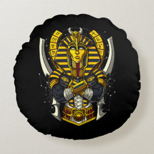 Almofada Redonda Pharaoh Tutankhamun Antigo Rei Tut