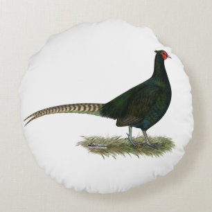 Almofada Redonda Pheasant Black Rooster