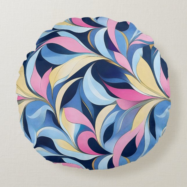 Almofada Redonda Pia, Pia Azul E Amarelo (Frente)