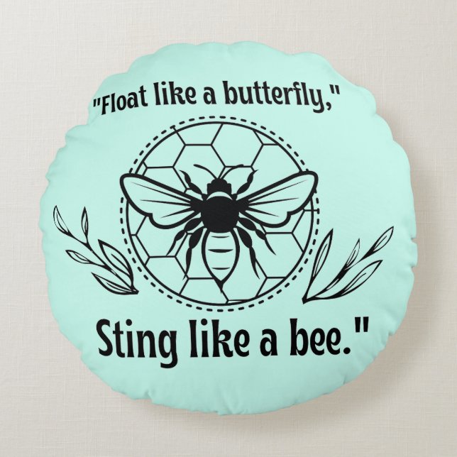 Almofada Redonda picar como uma abelha (Frente)