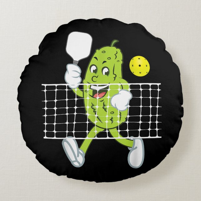 Almofada Redonda Pickleball - Pickleball Engraçado (Frente)