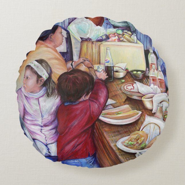 Almofada Redonda Picnic agradável, México (Frente)