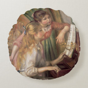 Almofada Redonda Pierre raparigas de Renoir um no piano