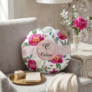 Almofada Redonda Pillow de lançamento padrão sem emenda de flor de