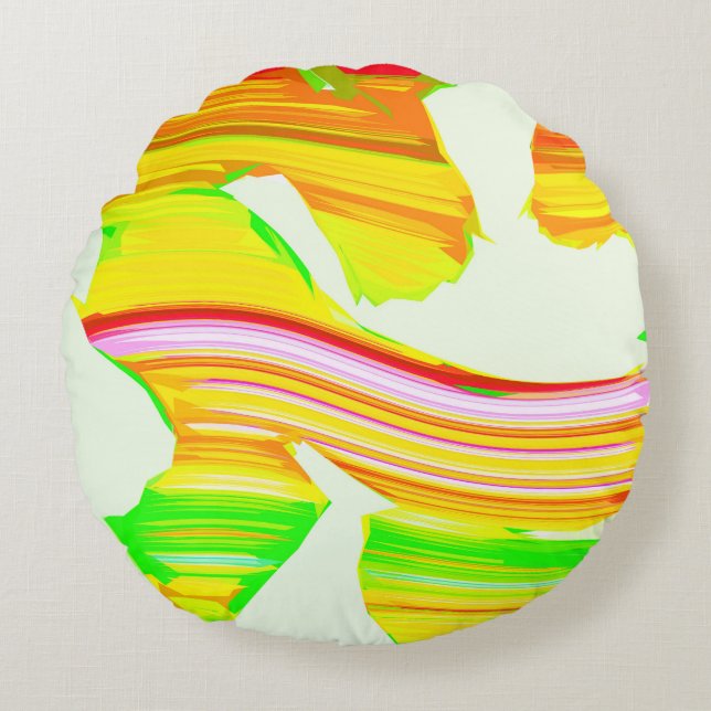 Almofada Redonda Pincel arco-íris (Frente)