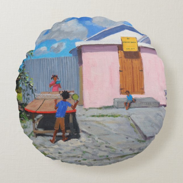 Almofada Redonda Ping Pong De African Queen Hideaway (Frente)