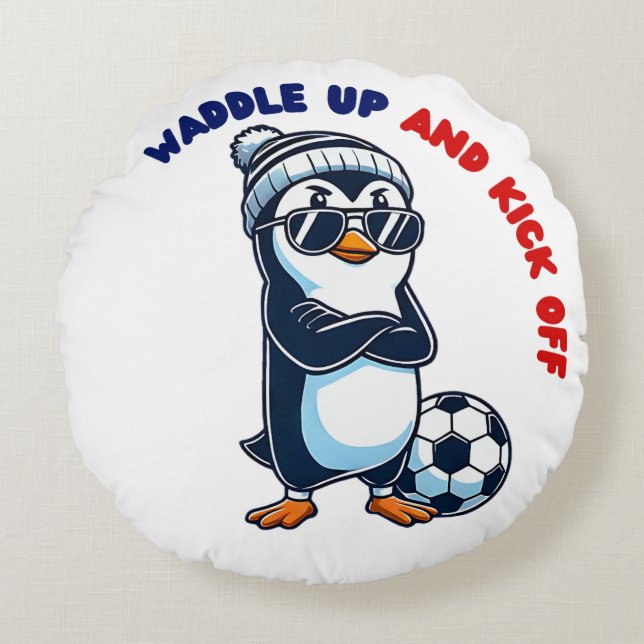 Almofada Redonda Pingueiro de desenho animado legal (Frente)