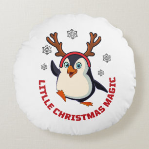 Almofada Redonda Pinguim de Natal