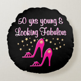 ALMOFADA REDONDA PINK 50 ANOS JOVENS E FABULOSOS