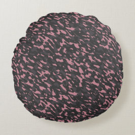 Almofada Redonda pink and gray camo abstract