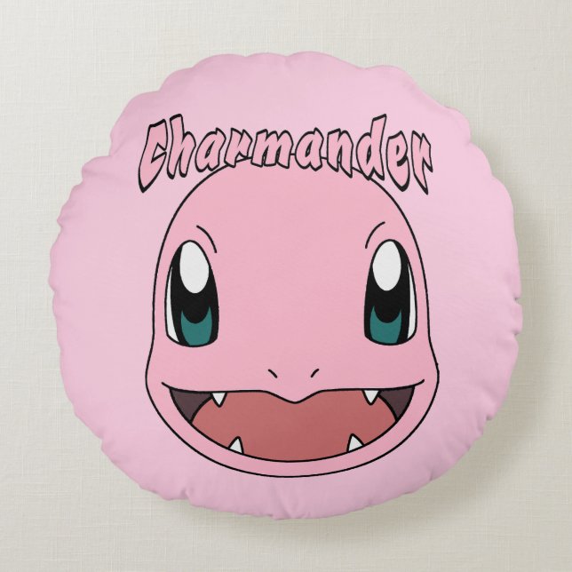 Almofada Redonda Pink Charmander Pokemon Fanart (Frente)