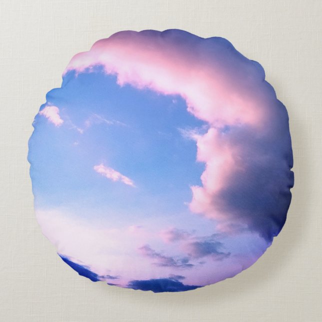 Almofada Redonda Pink clouds (Frente)