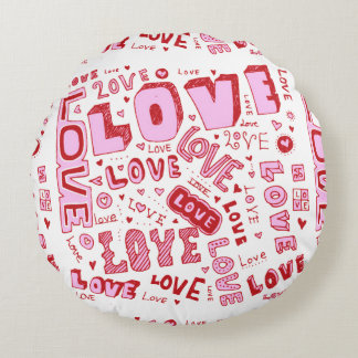 Almofada Redonda Pink Love Cushion