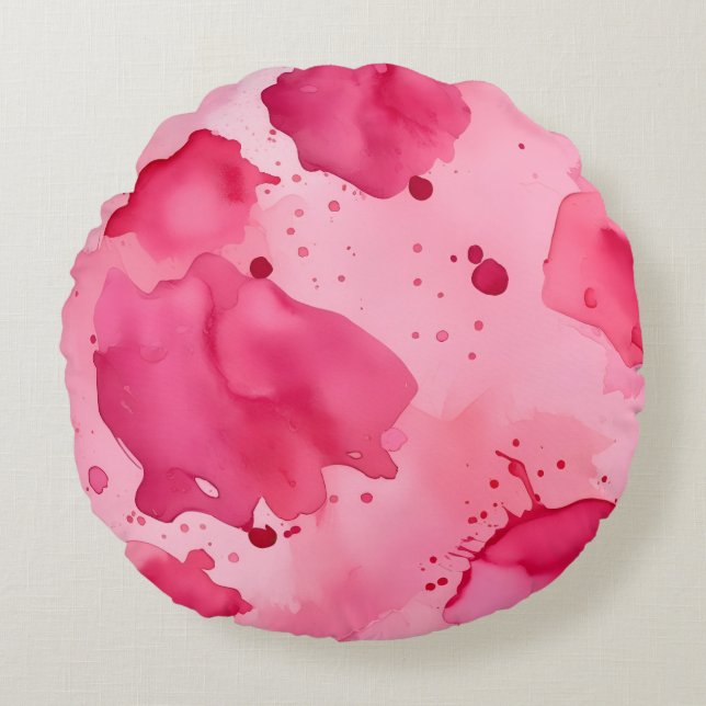 Almofada Redonda Pink on Pink Abstract  (Frente)