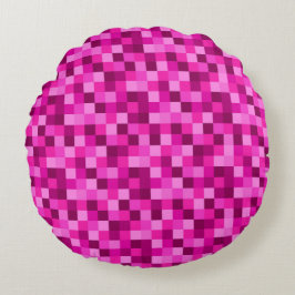 Almofada Redonda Pink Pixels Stylish Throw Pillow Minecraft Design