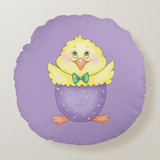 Almofada Redonda Pintinho páscoa (Frente)