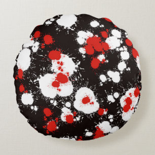 Almofada Redonda Pintor preto, branco e vermelho