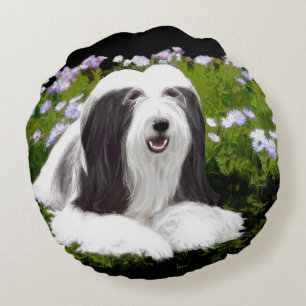 Almofada Redonda Pintura Collie com Manteiga - Arte Cachorra Origin