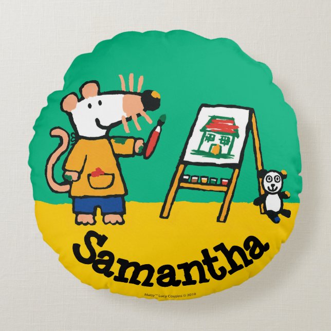 Almofada Redonda Pintura com Maisy! (Frente)